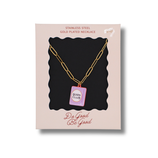 Book Club Charm Gold Plated Necklace
