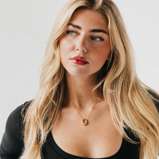 Mini Open Oval Pendant Necklace - WATERPROOF