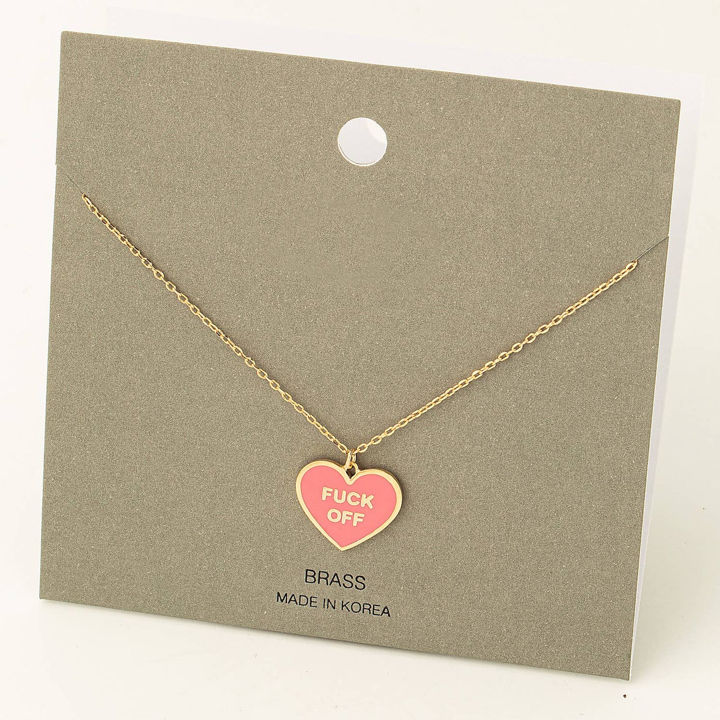 WH Fuck Off Heart Pendant Necklace