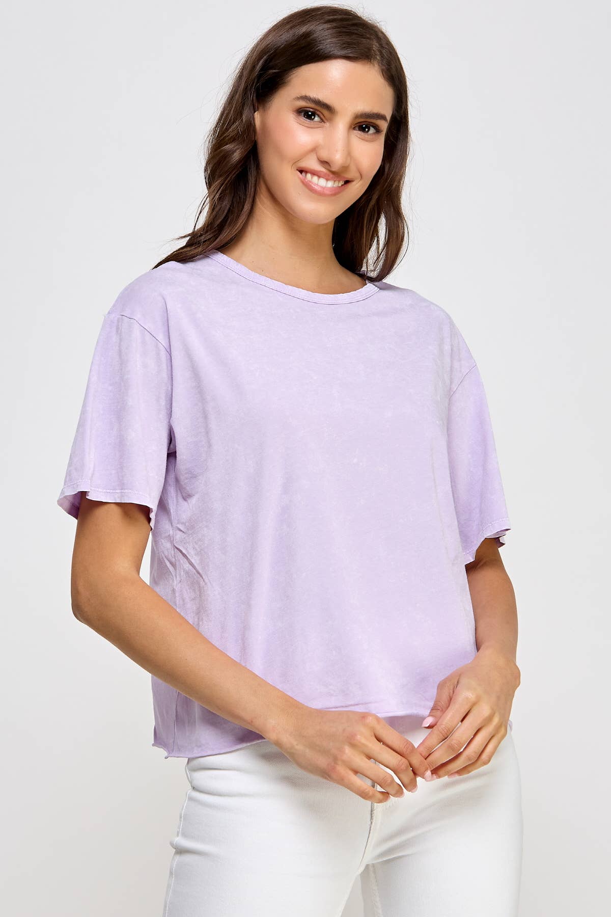 Blank Mineral Washed Long Crop Tee