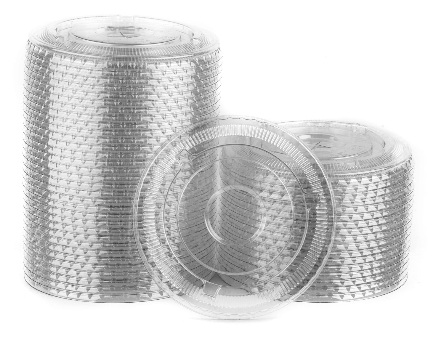 Disposable Clear Flat Plastic Cold Cup Lids For (12oz-24oz): 50