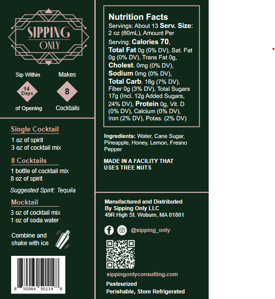 Pineapple Honey Fresno Handcrafted Cocktail Mixer: English / Large