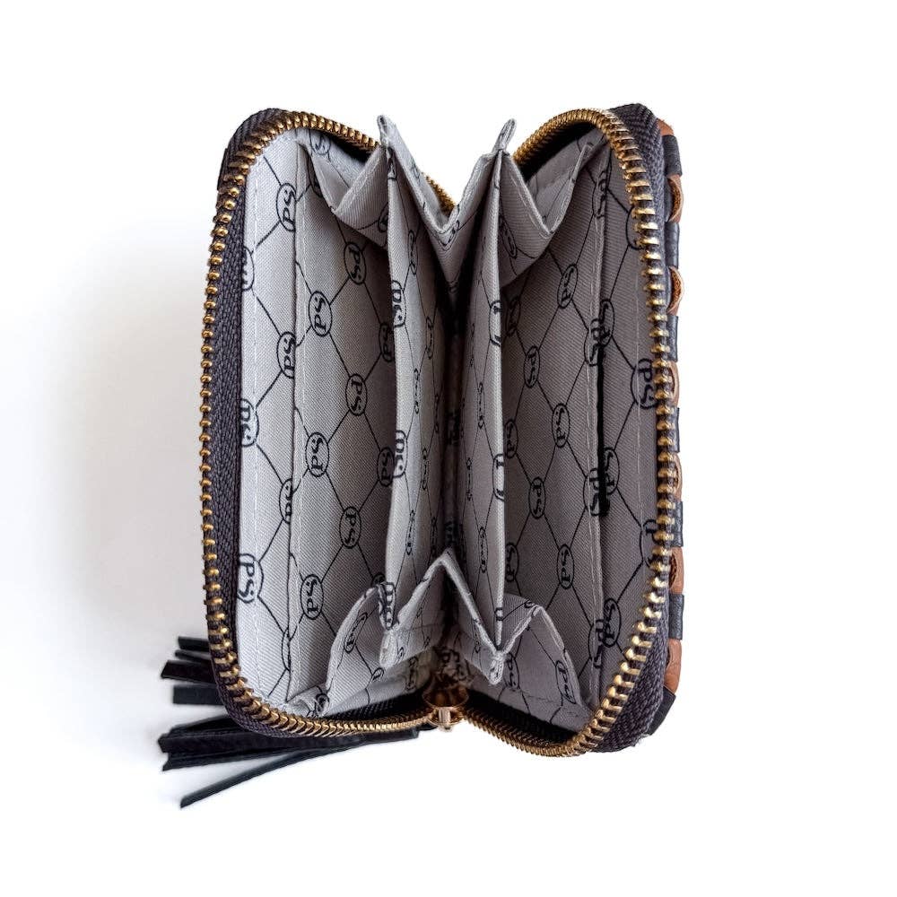 Wynona Woven Wallet Checkered Black