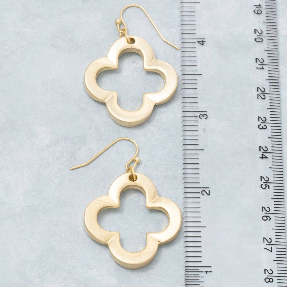 Gold Vintage Clover Dangle Earrings