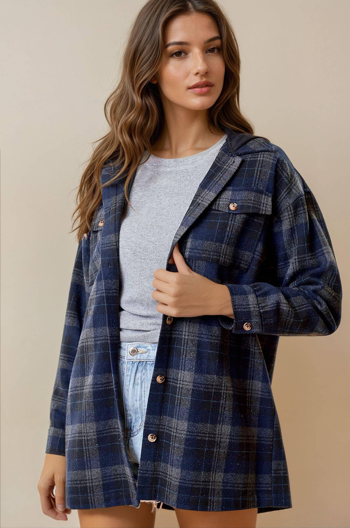 THE FRANKIE PLAID HOODED JACKET