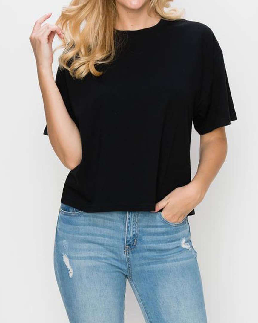 Game Day Football Graphic Crop Tee.: BLACK_WT / LARGE