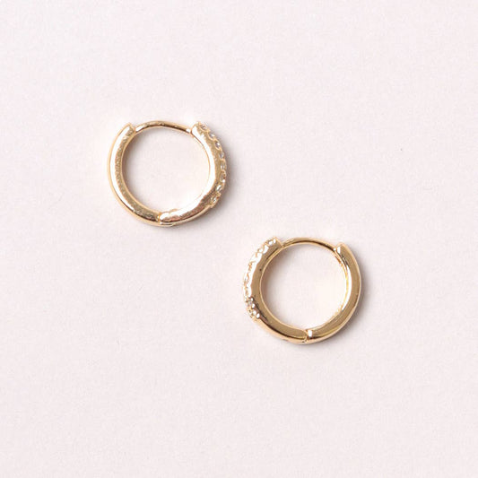 14K Gold-Dipped Studded Hoop Earring