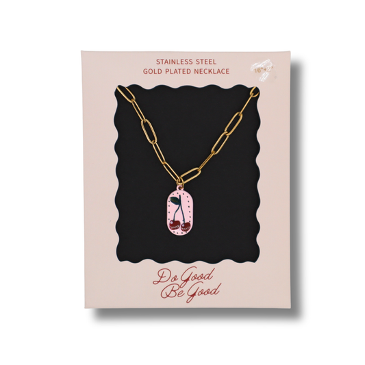 Cherry Charm Gold Plated Necklace