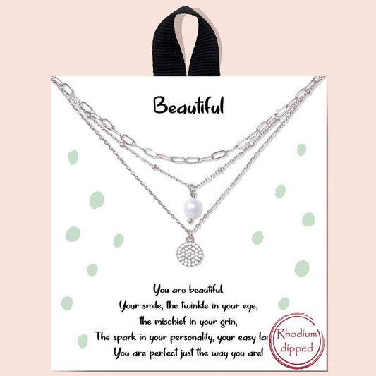 Gold-Dipped"beautiful" Pearl Necklace