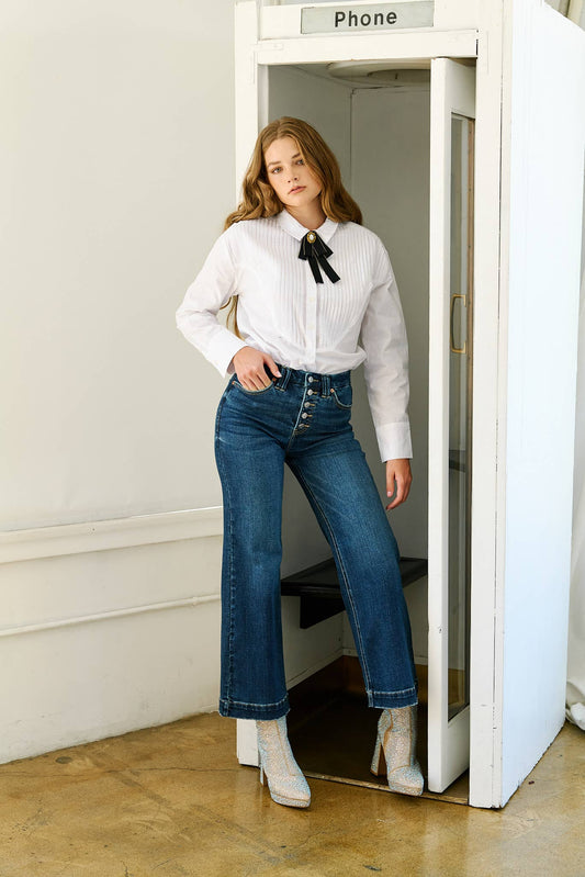 TUMMY CONTROL HIGH RISE MODERN WIDE JEANS