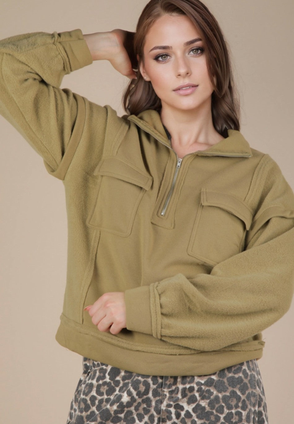 Camryn Henley Mock Neck Sweater