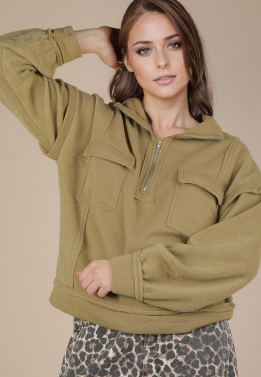 Camryn Henley Mock Neck Sweater