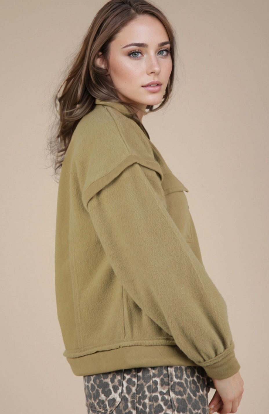Camryn Henley Mock Neck Sweater