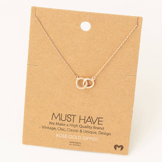Dual Circle Link Pendant Necklace