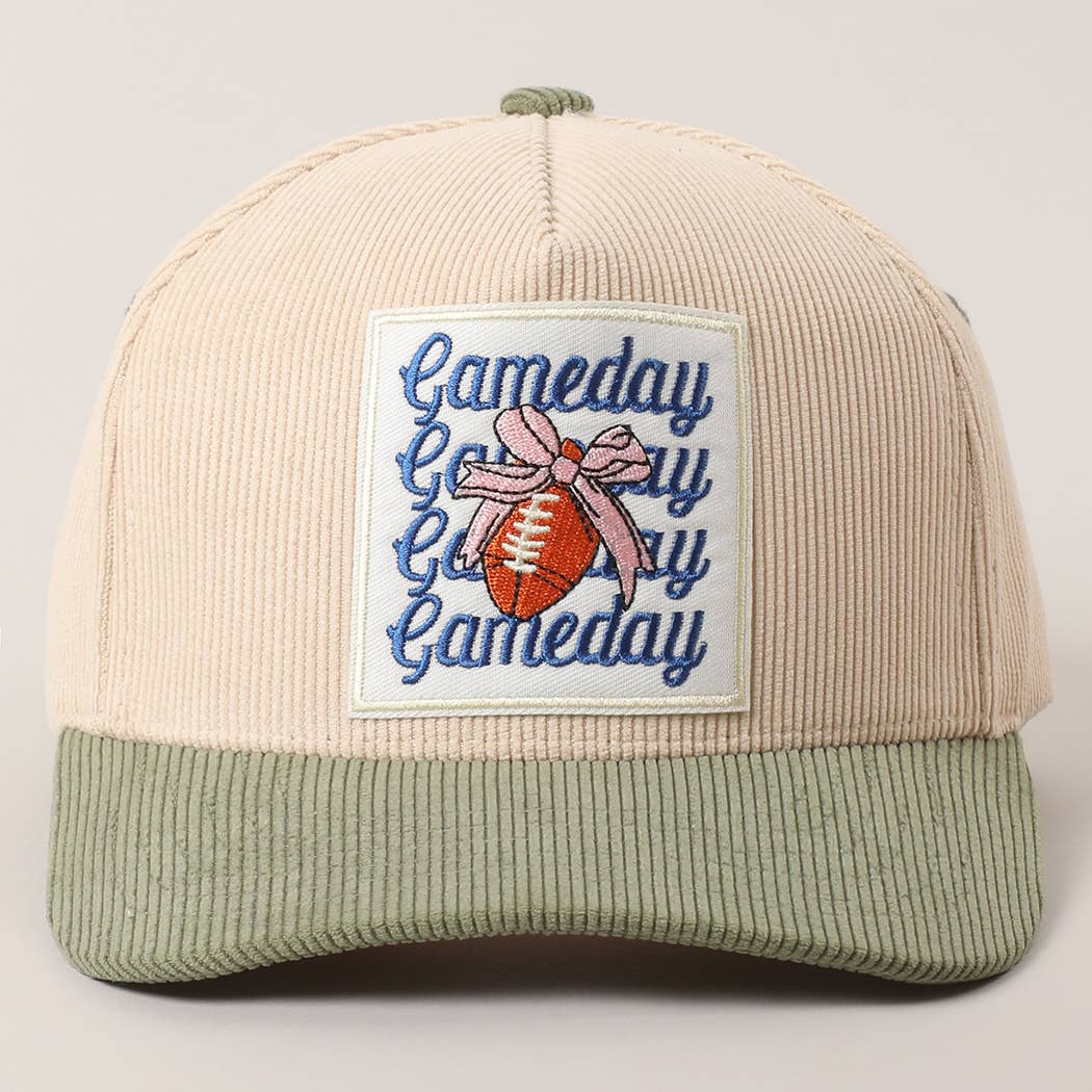 Gameday Bow Patch Corduroy Trucker Hat - Red