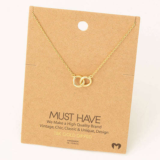 Dual Circle Link Pendant Necklace