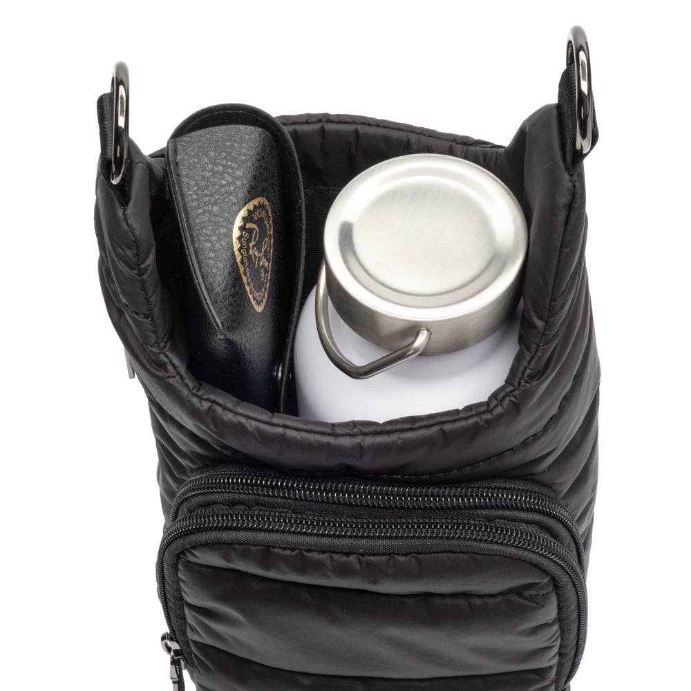 HydroBag® HANDLE™- Black Matte with Vegan Leather Trimmed Strap