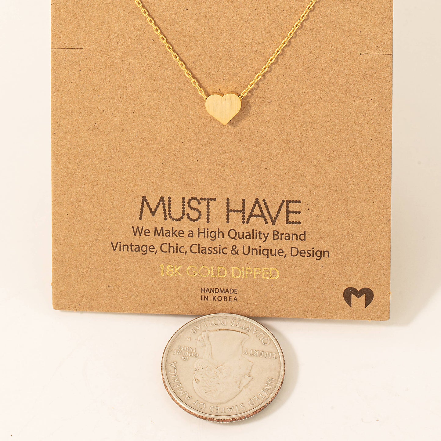 Dainty Heart Pendant Necklace Gold