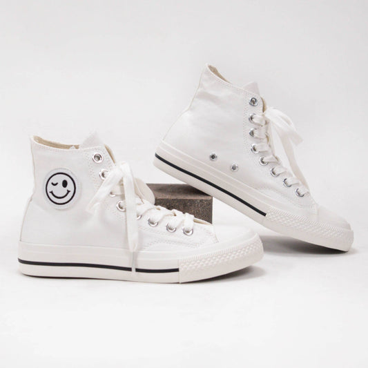 CCOCCI  SMILEY PATCH HIGH-TOP SNEAKERS