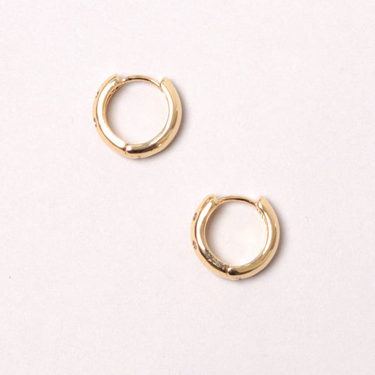 14K Gold-Dipped Stone Hoop Earring