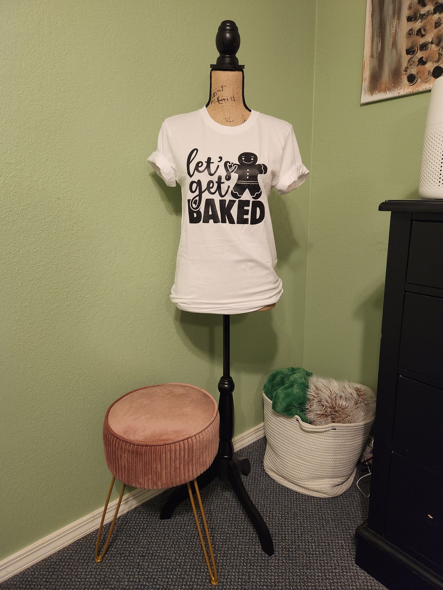 Let's Get Baked Gingerbread Christmas Shirt (WHITE)