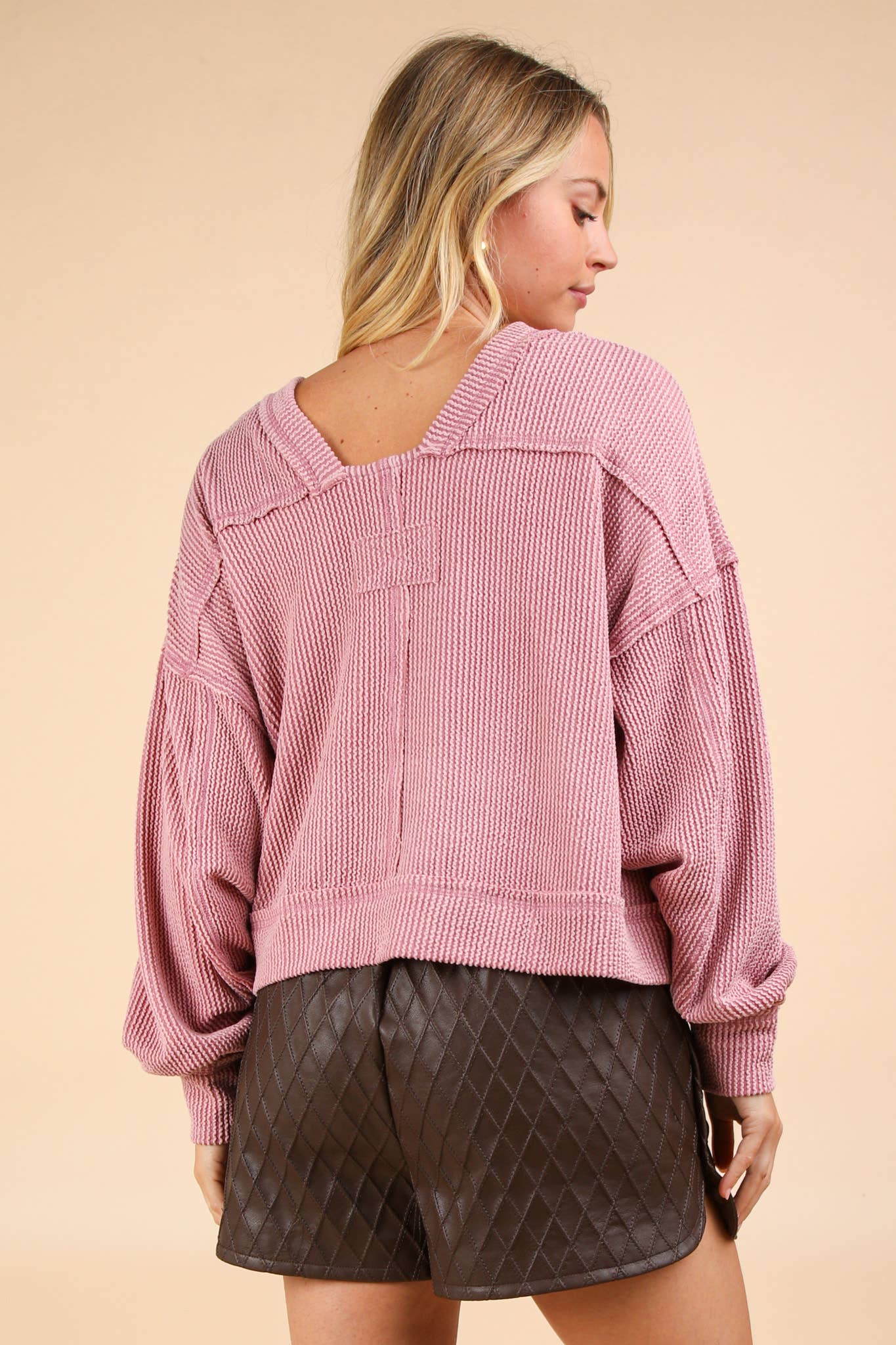 The Cambria Knit Top (Rose)