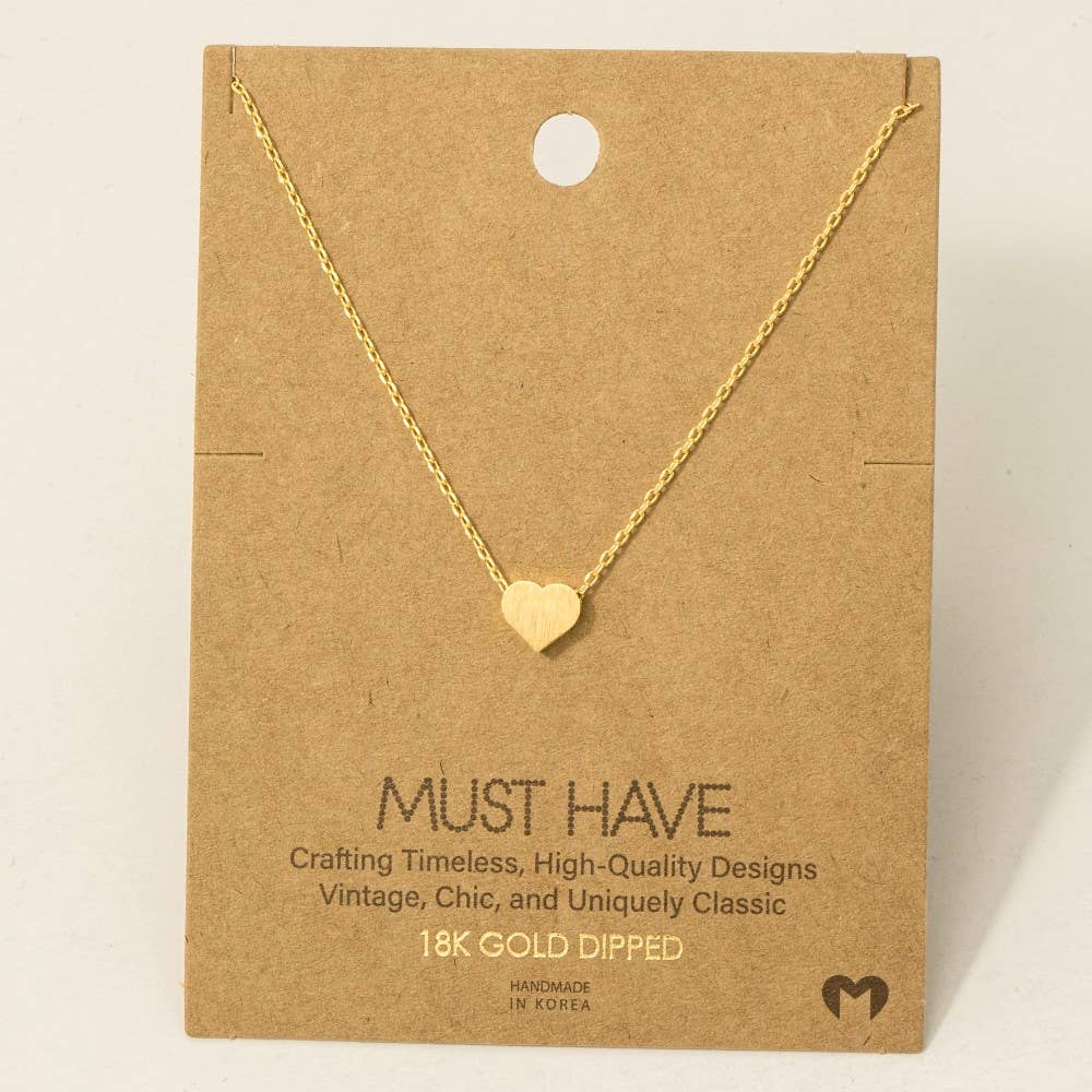 Dainty Heart Pendant Necklace: R