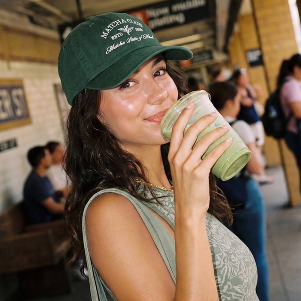 MATCHA CLUB Embroidered Cotton Baseball Hat