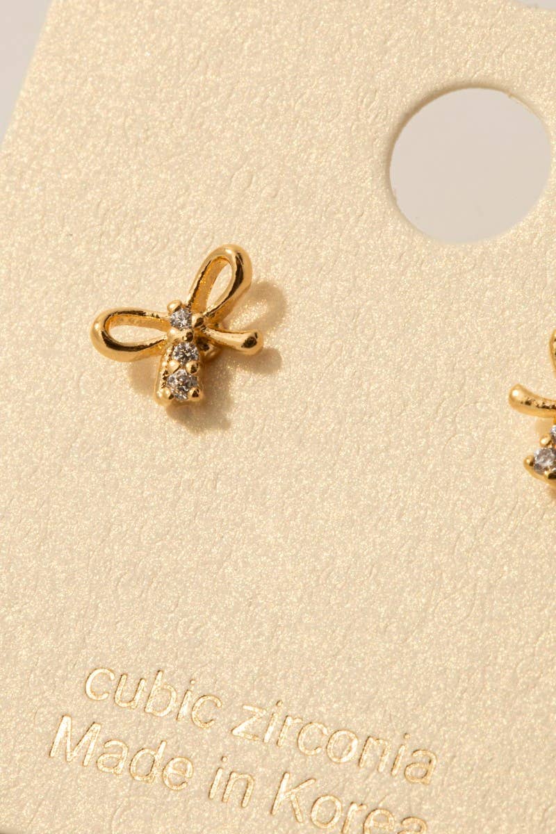 Bow Stud Earrings: G