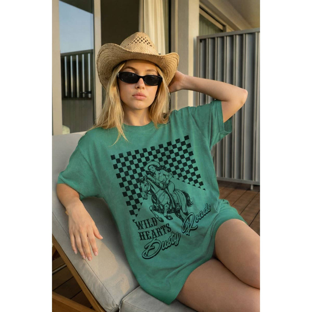 WILD HEARTS OVERSIZED MINERAL GRAPHIC TEE: Mineral Oatmeal / S