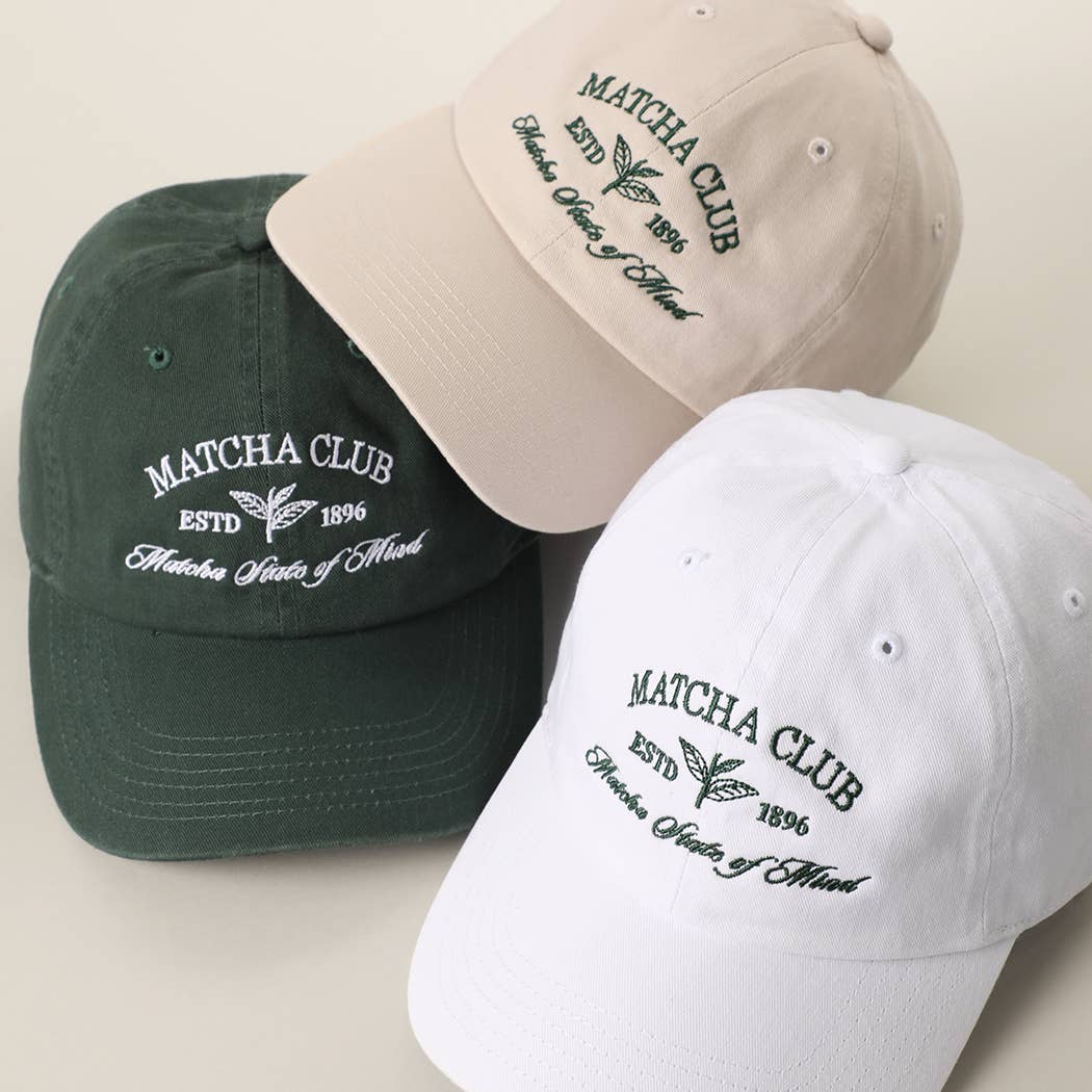 MATCHA CLUB Embroidered Cotton Baseball Hat
