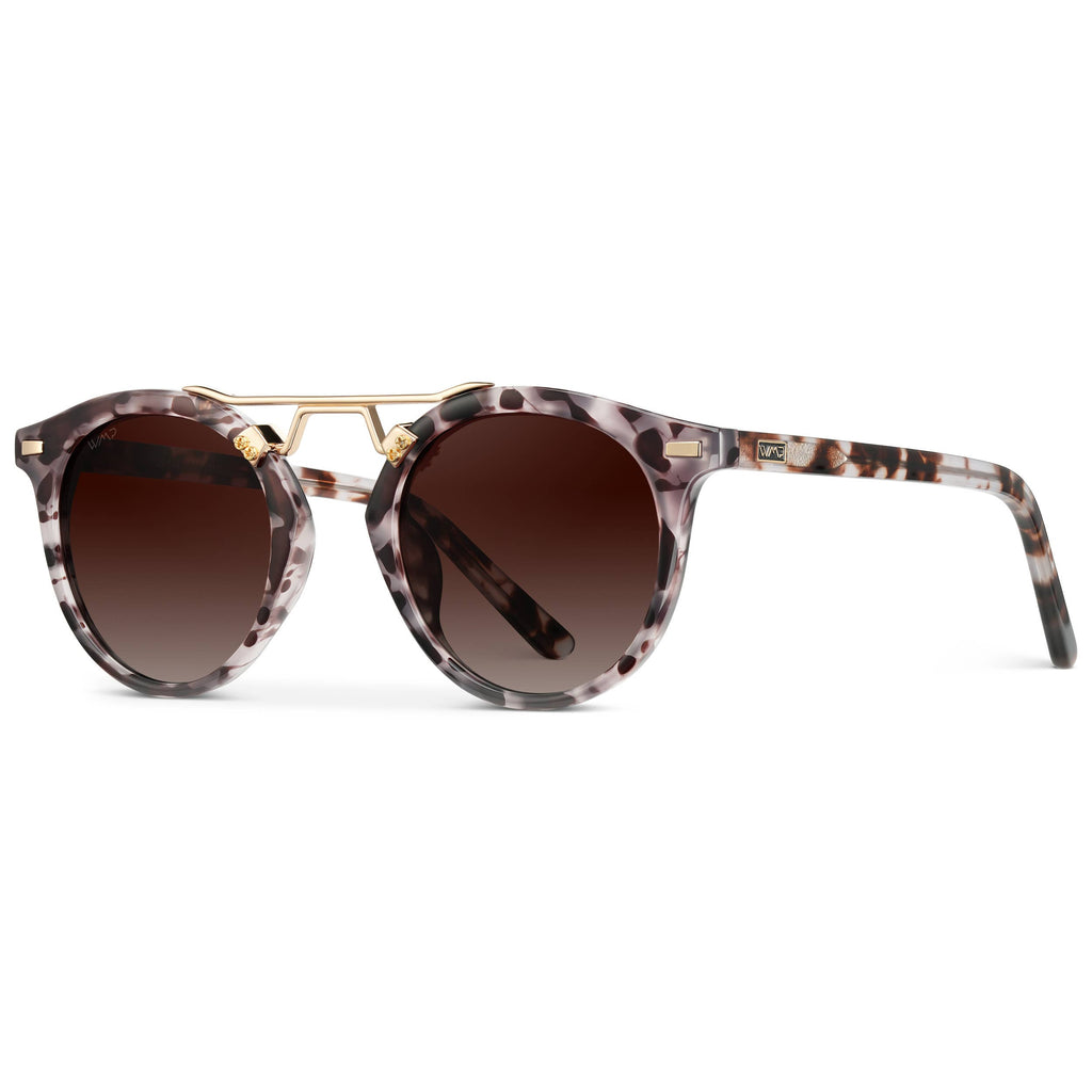 Skyler - Round Polarized Sunglasses: Desert Sage / Brown Gradient