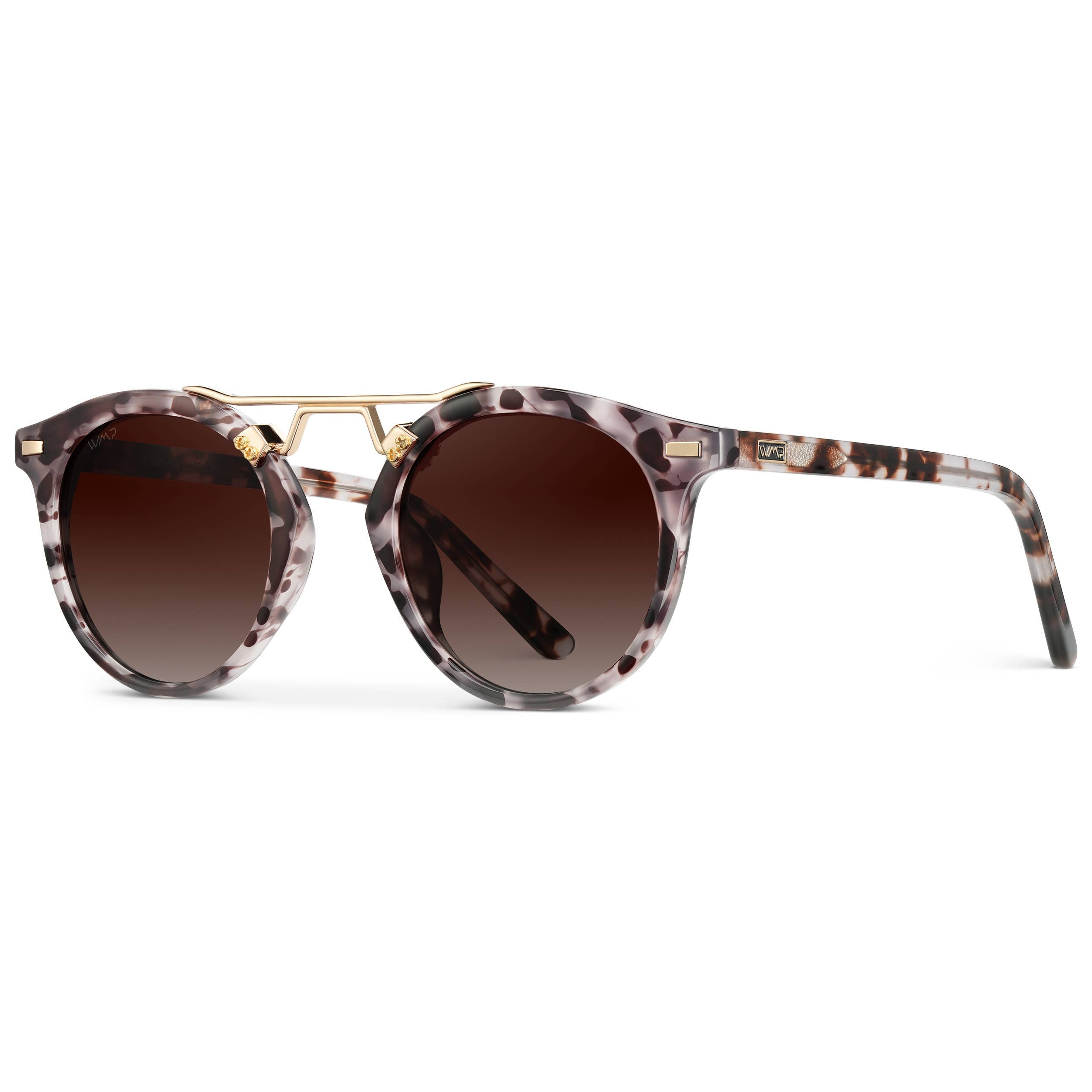 Skyler - Round Polarized Sunglasses: Desert Sage / Brown Gradient