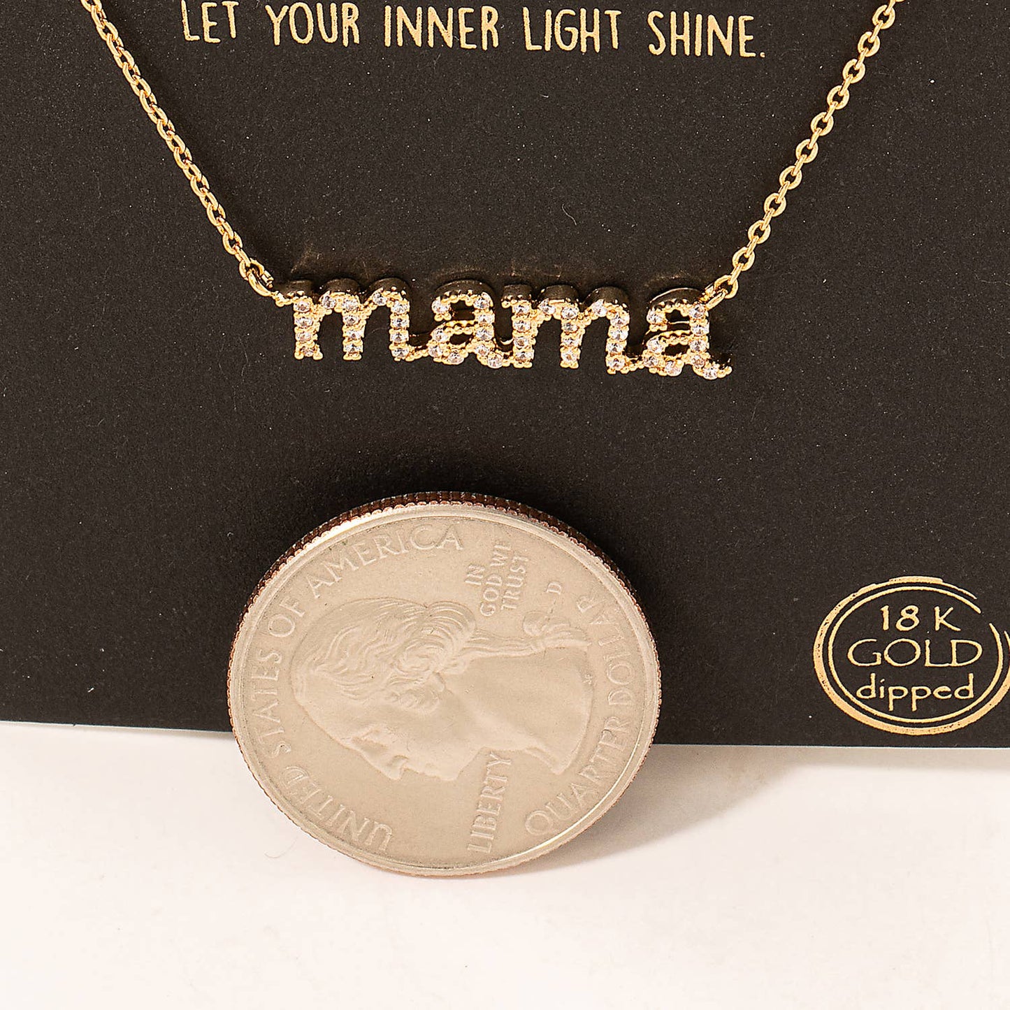 Pave Mama Pendant Necklace: G