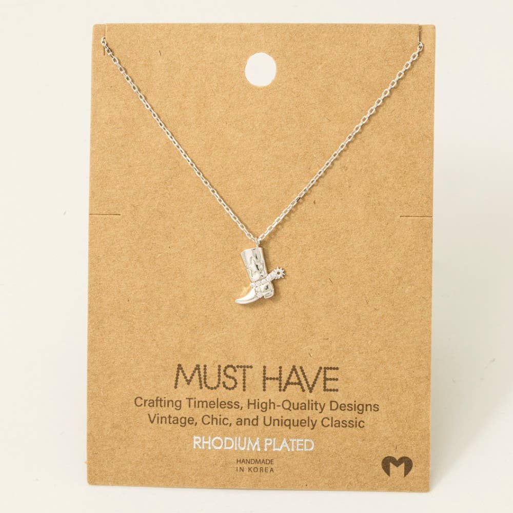 Cowboy Boots Pendant Necklace: R