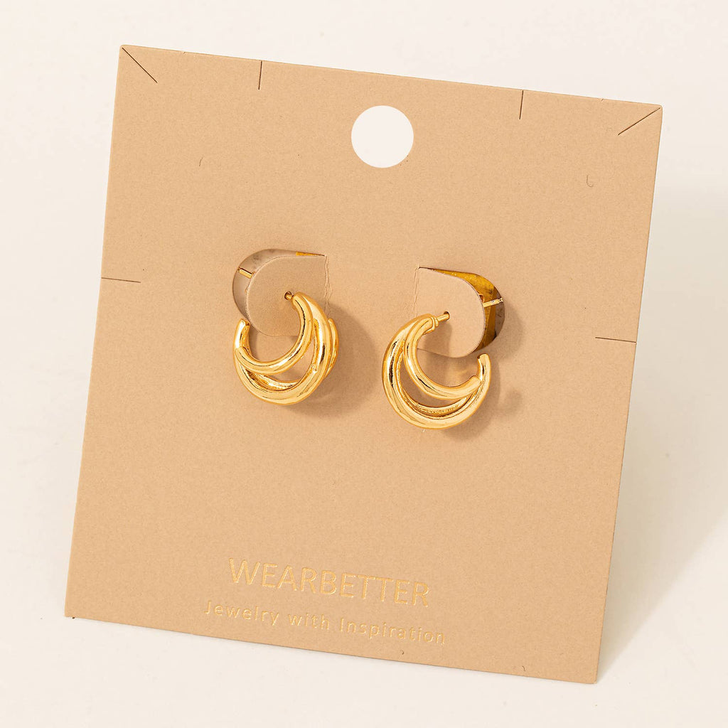 Mini Three Layered Hoop Earrings: G