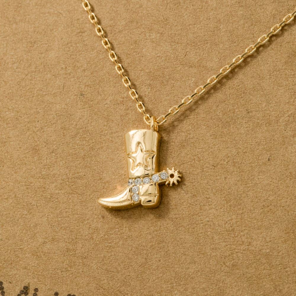 Cowboy Boots Pendant Necklace: R