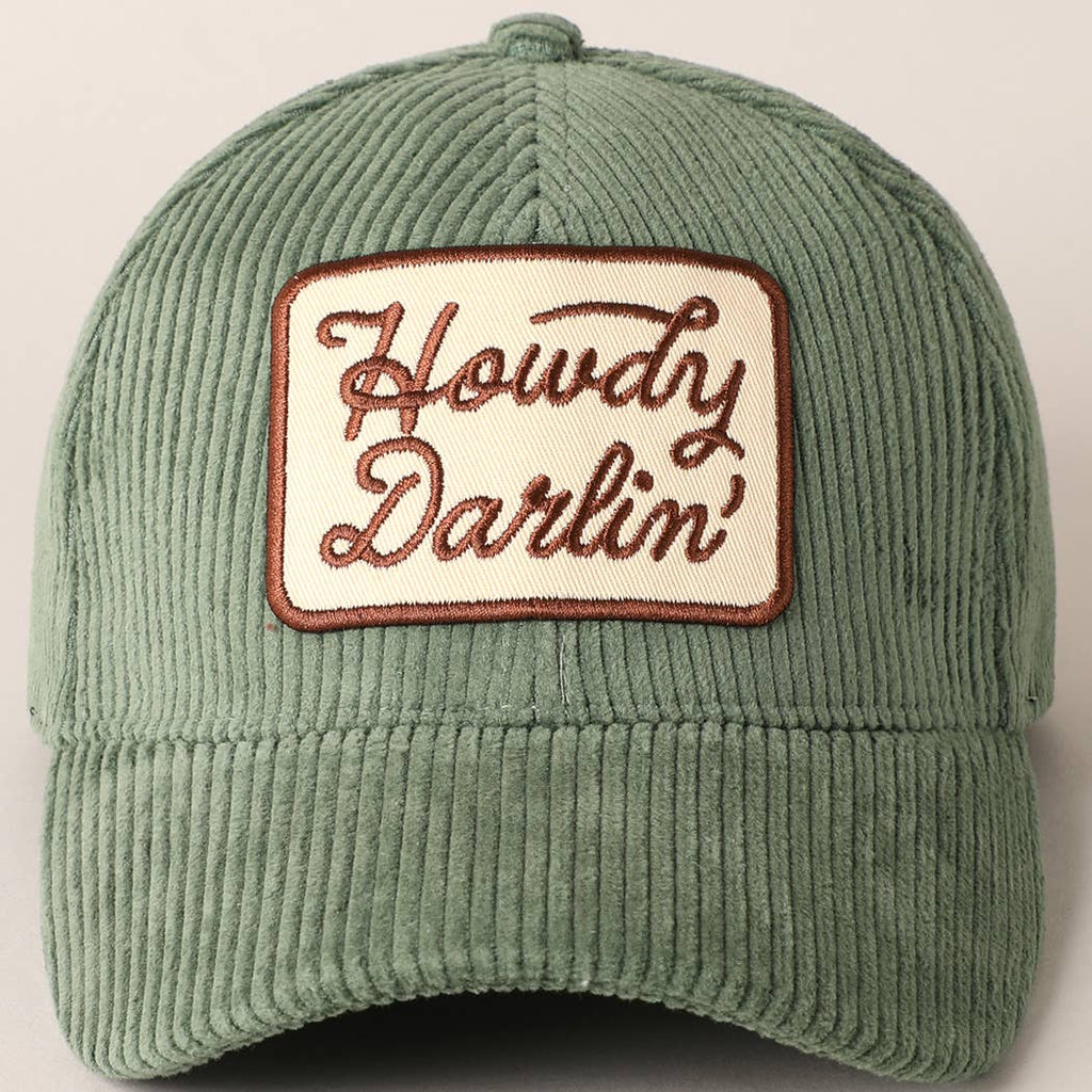 Howdy Darlin' Sage Corduroy Hat