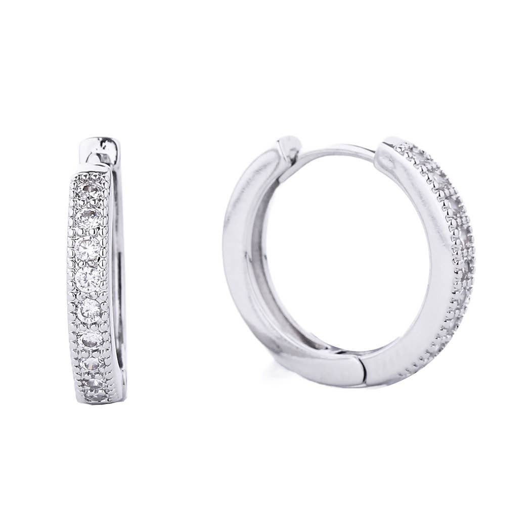 Rhinestone Row Huggie Earring