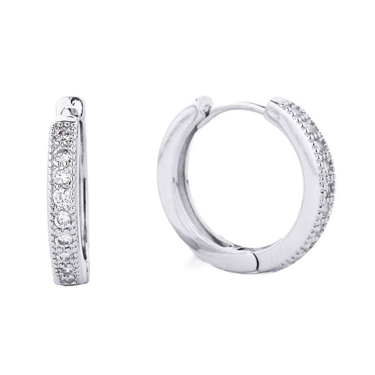 Rhinestone Row Huggie Earring