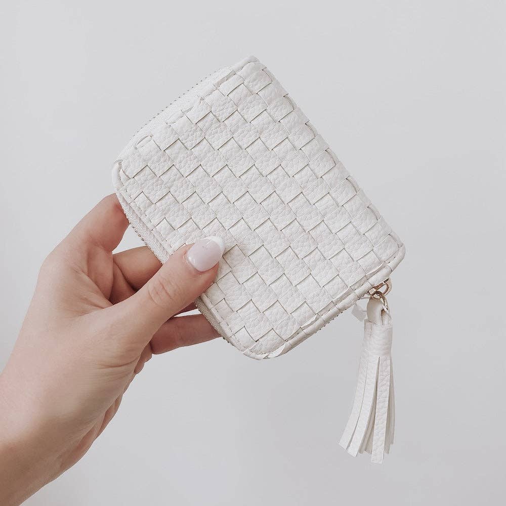 Wynona Woven Wallet Checkered Black