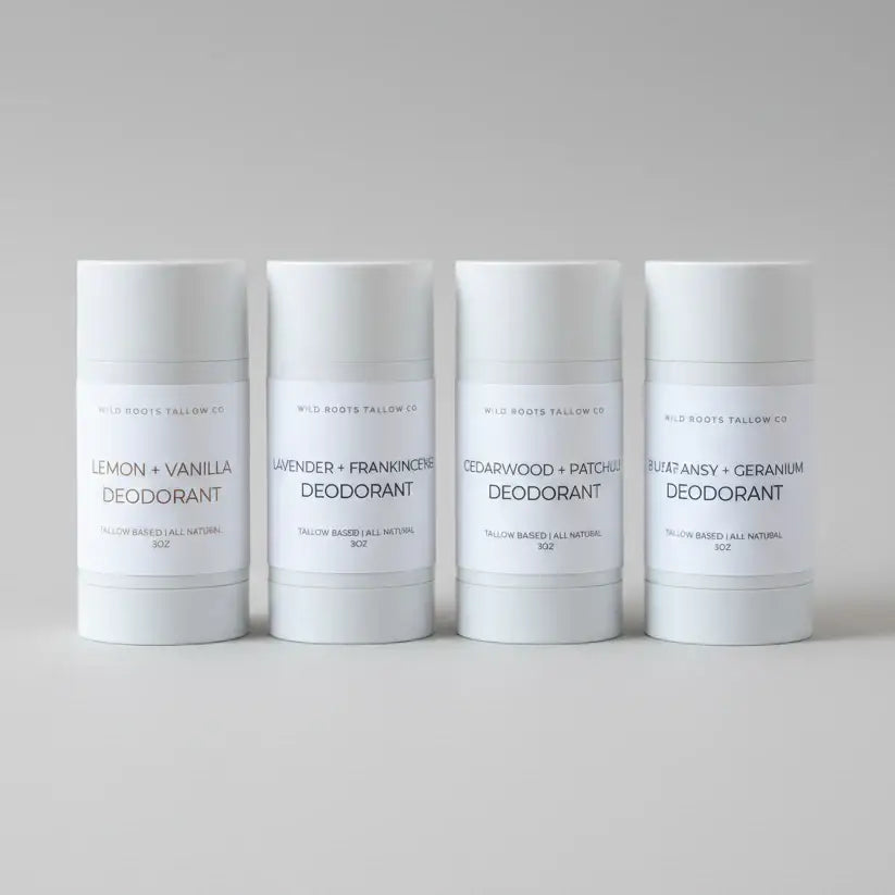 Tallow + Magnesium Natural Deodorant: Lemon + Vanilla