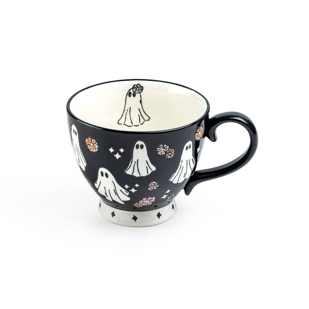 Spooky Ghosts 16oz Black Latte Mug