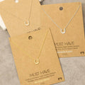 Mini Horseshoe Pendant Necklace: G