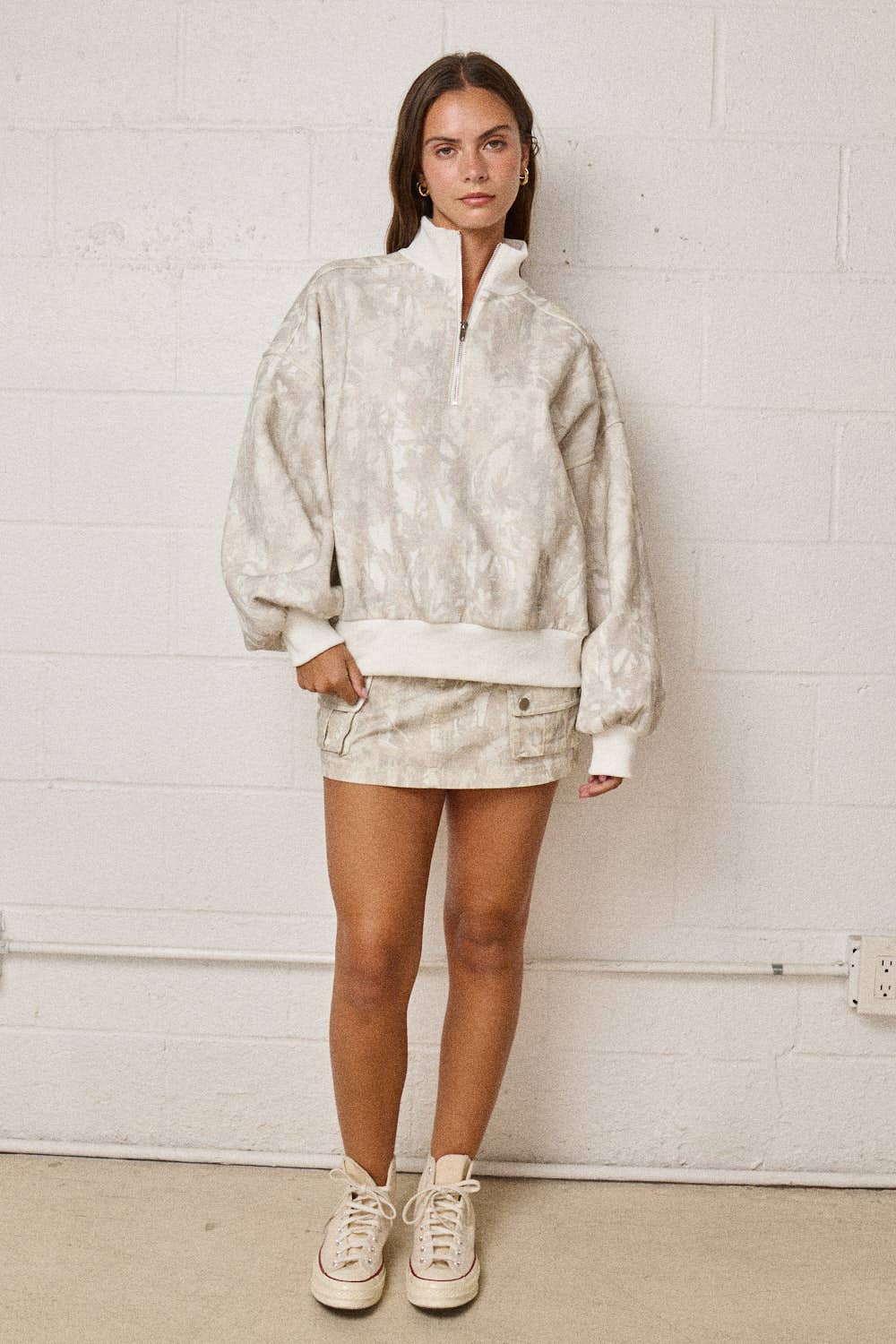 CAMO COLLARED SWEATER