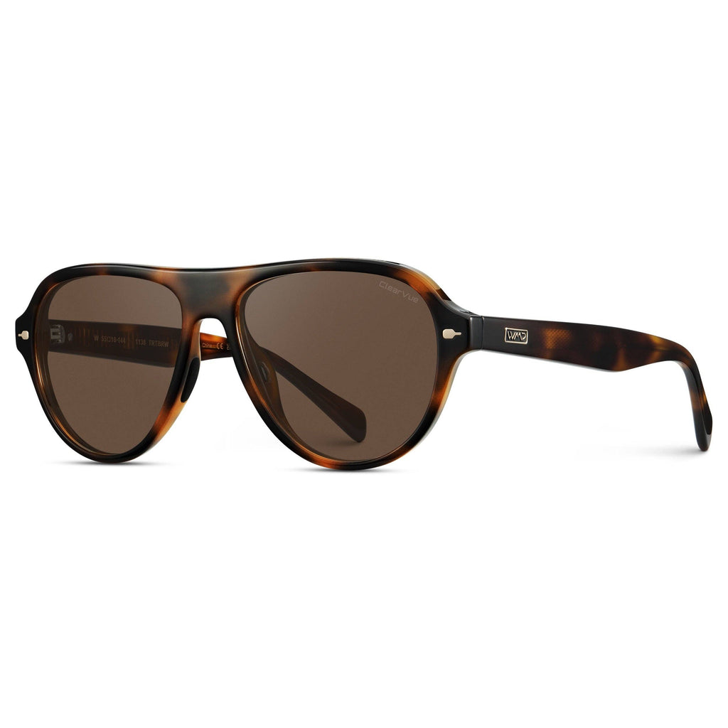 Volley - Women's Aviator Sport Sunglasses: Ivory Tortoise / Yellow Tinted Lens