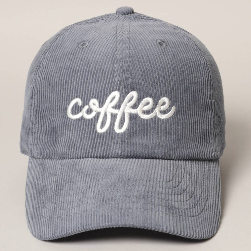 COFFEE Embroidered Corduroy Hat