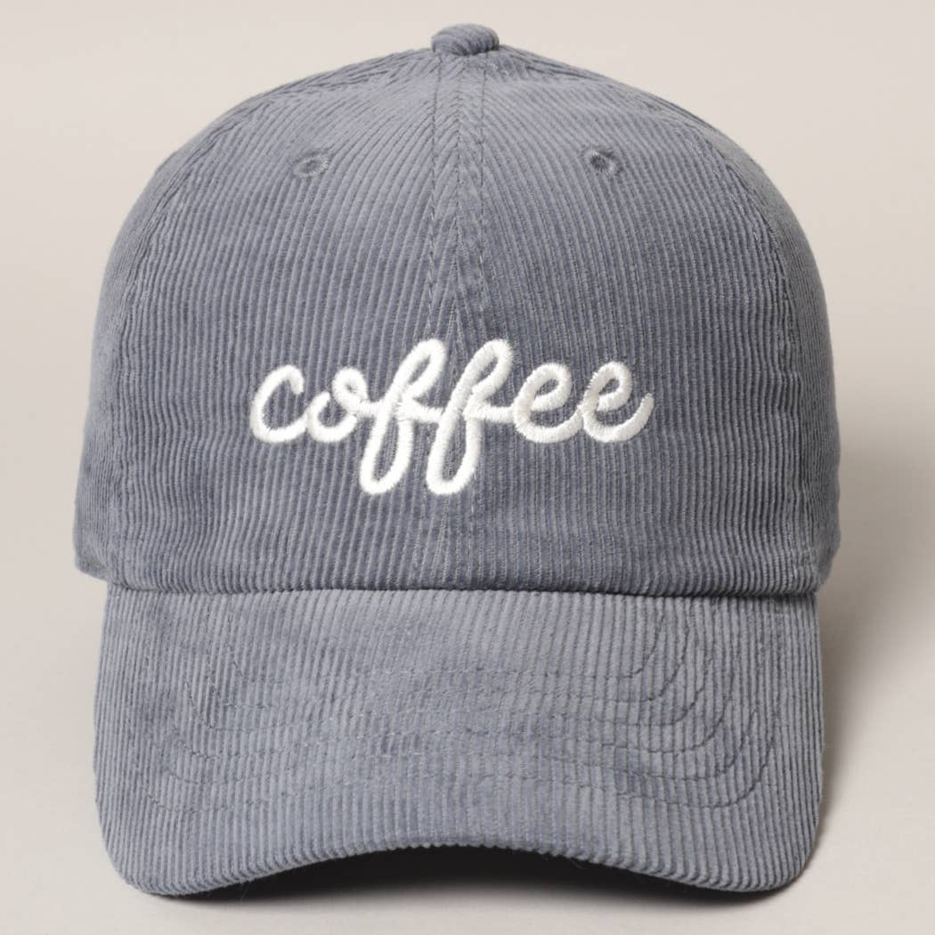 COFFEE Embroidered Corduroy Hat
