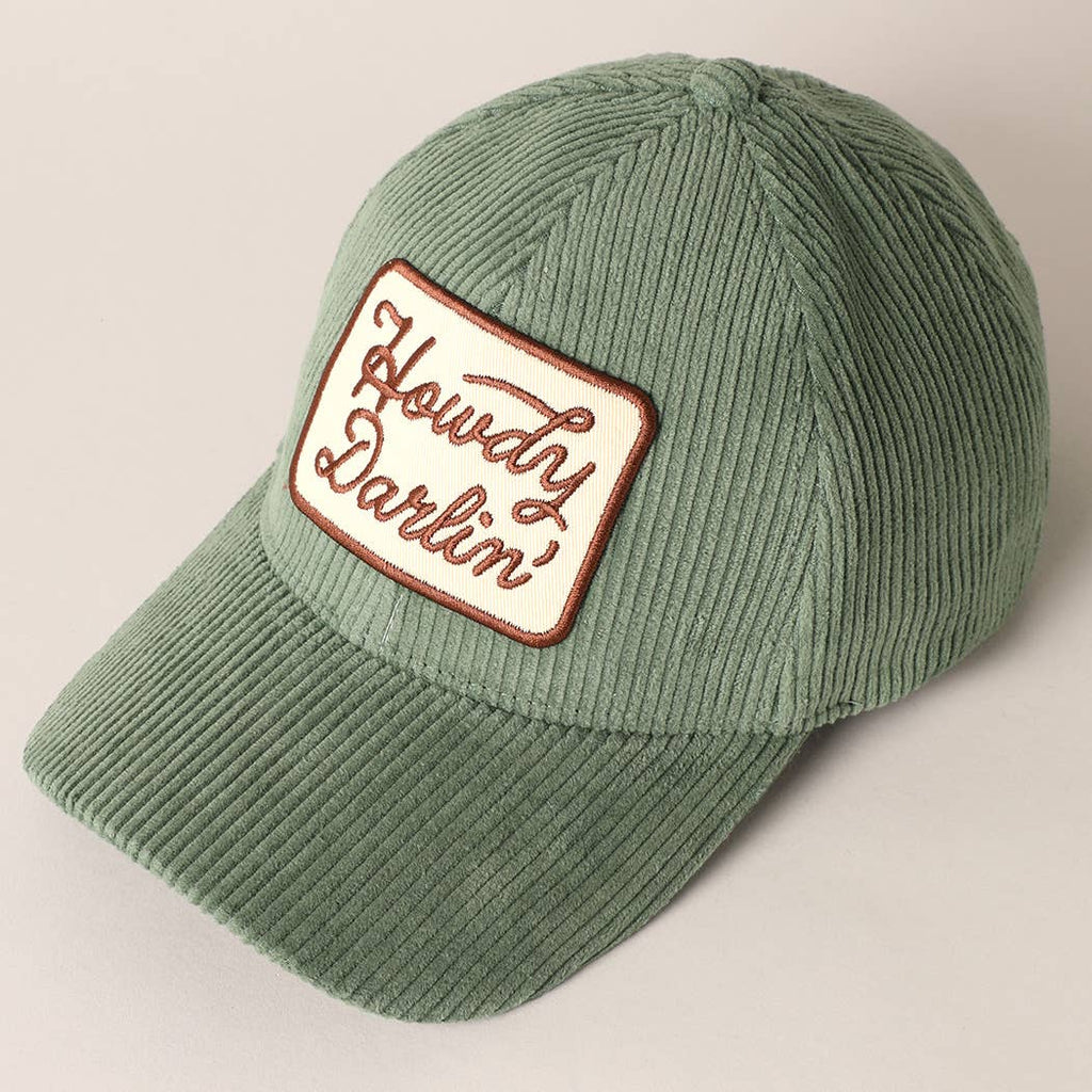 Howdy Darlin' Sage Corduroy Hat
