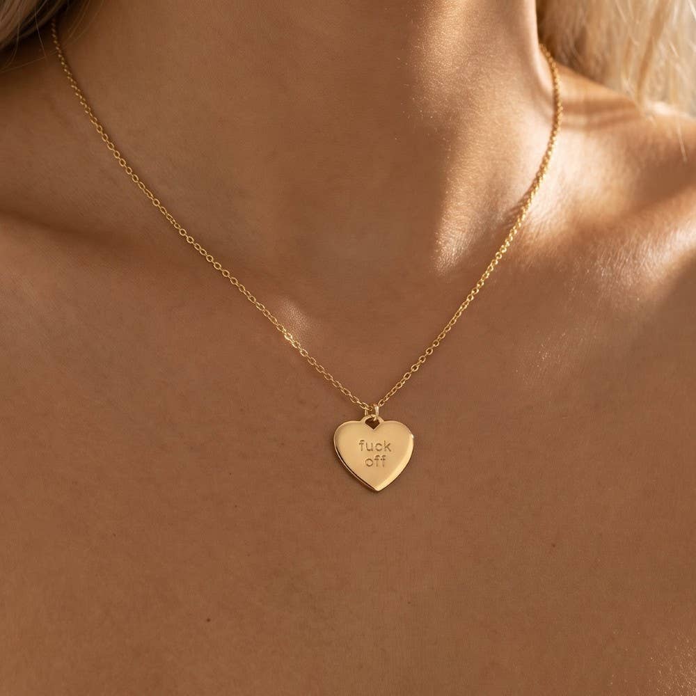 Fuck Off Heart Pendant Necklace: G